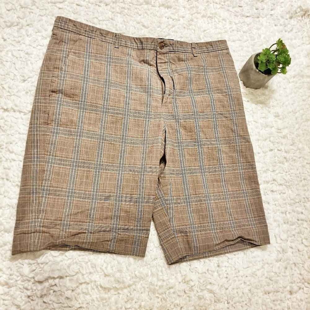 French Connection Flat Front Plaid Shorts